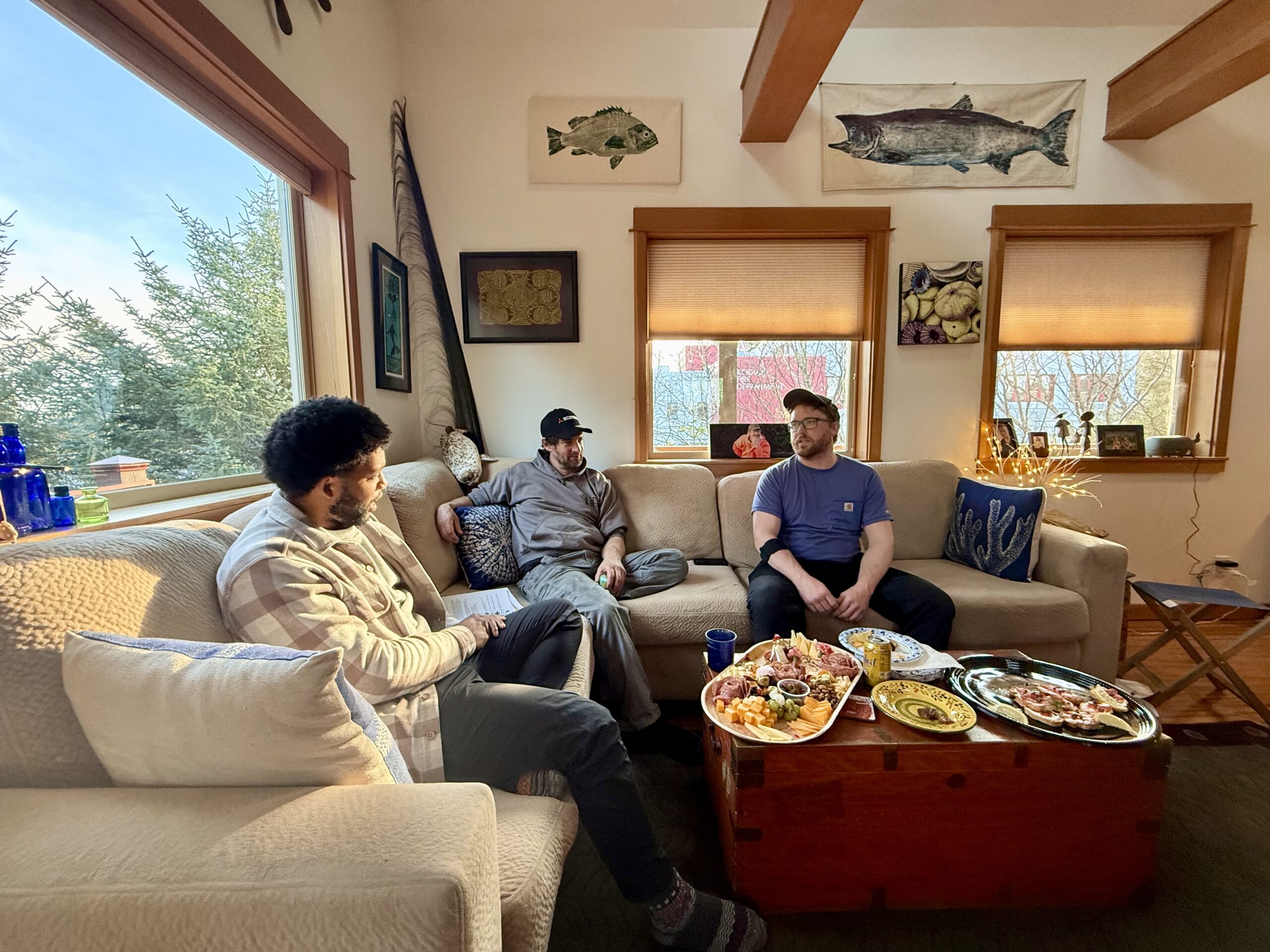 Kodiak gathering at a fisherman's home.