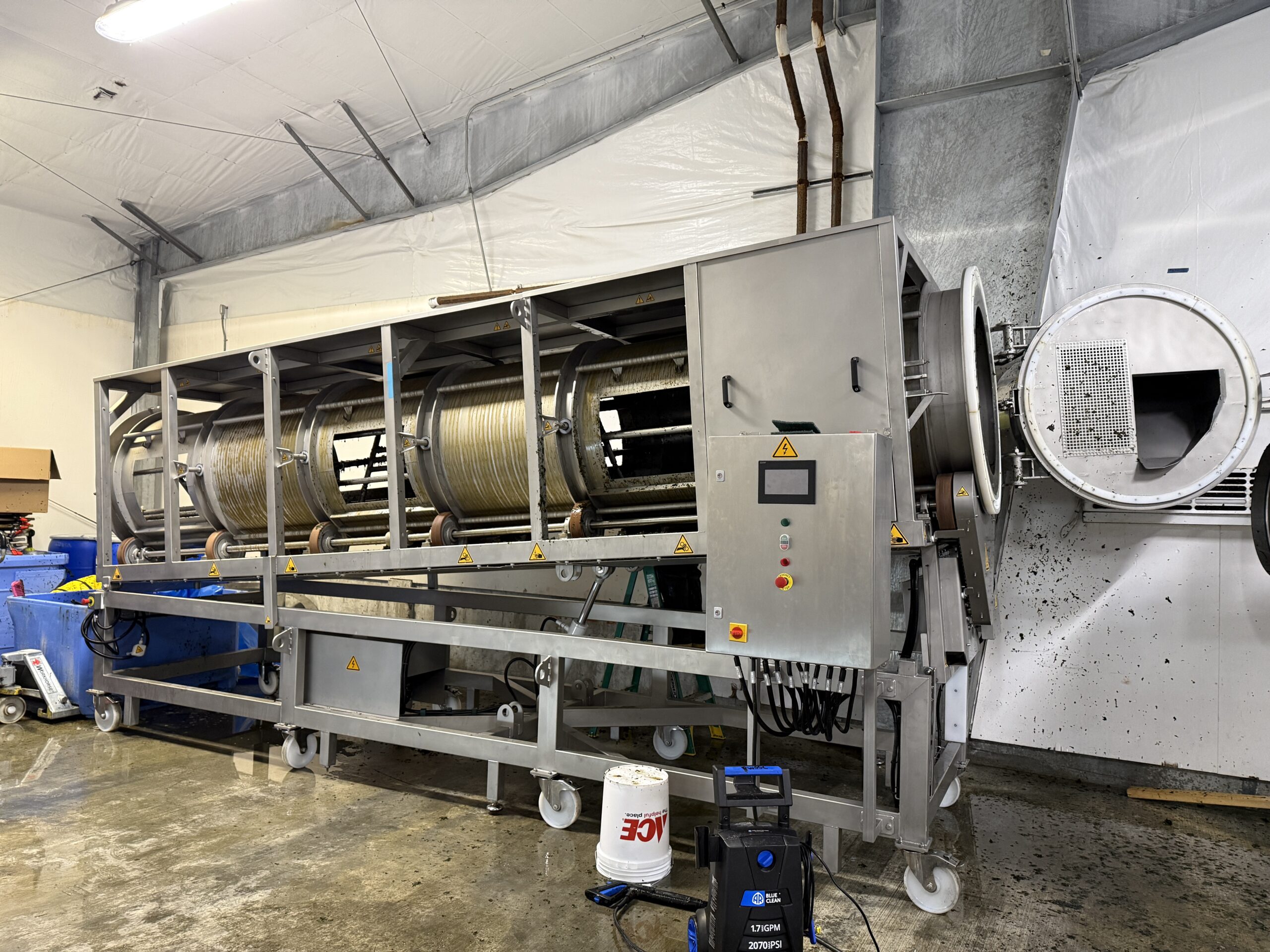 The kelp dryer at Silver Bay Seafoods in Cordova. This piece of equipment removes the majority of moisture in kelp to make it market ready and cheaper to ship.