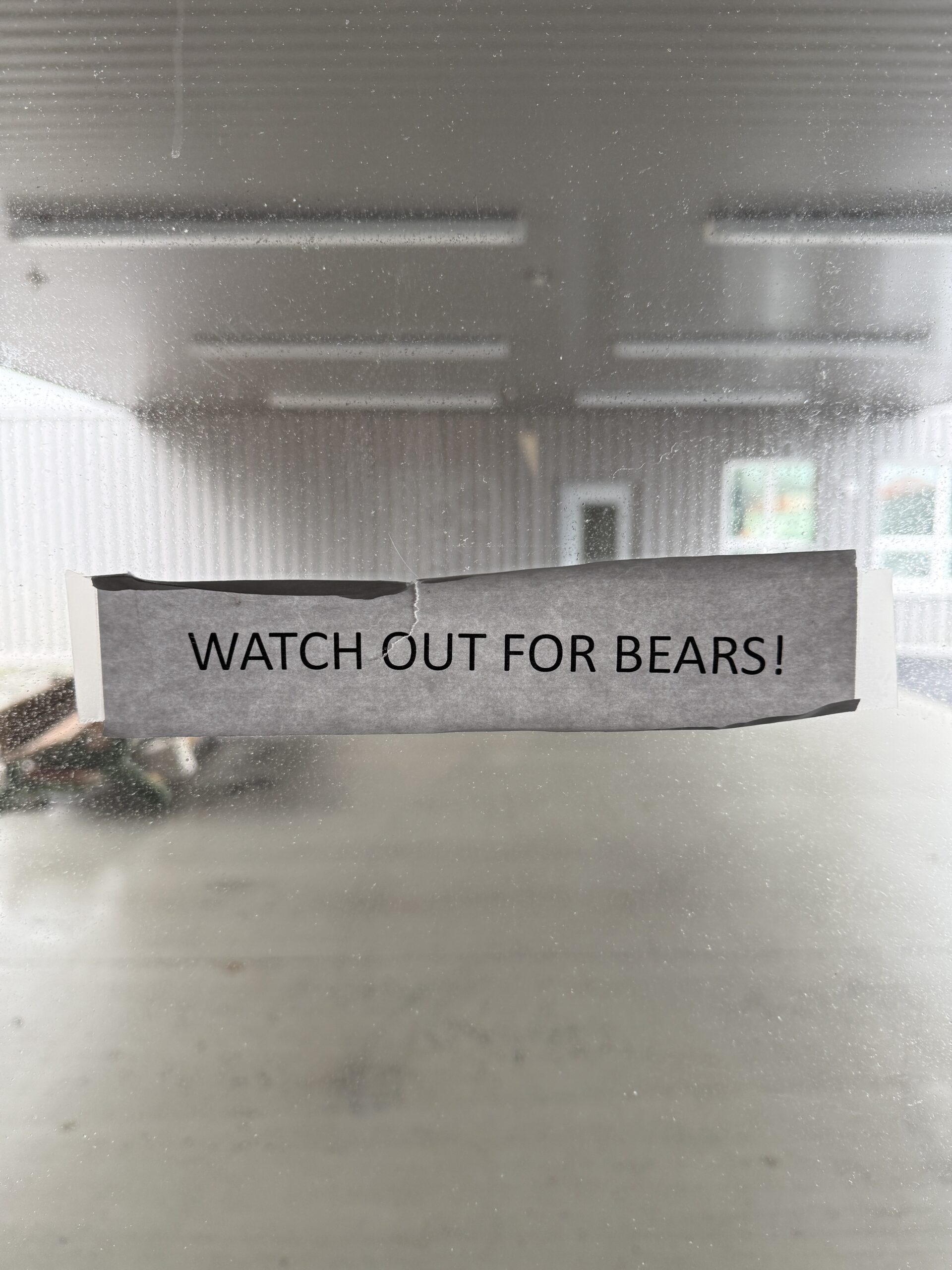 A cautionary message at the Prince Williams Sound Science Center in Cordova, AK.