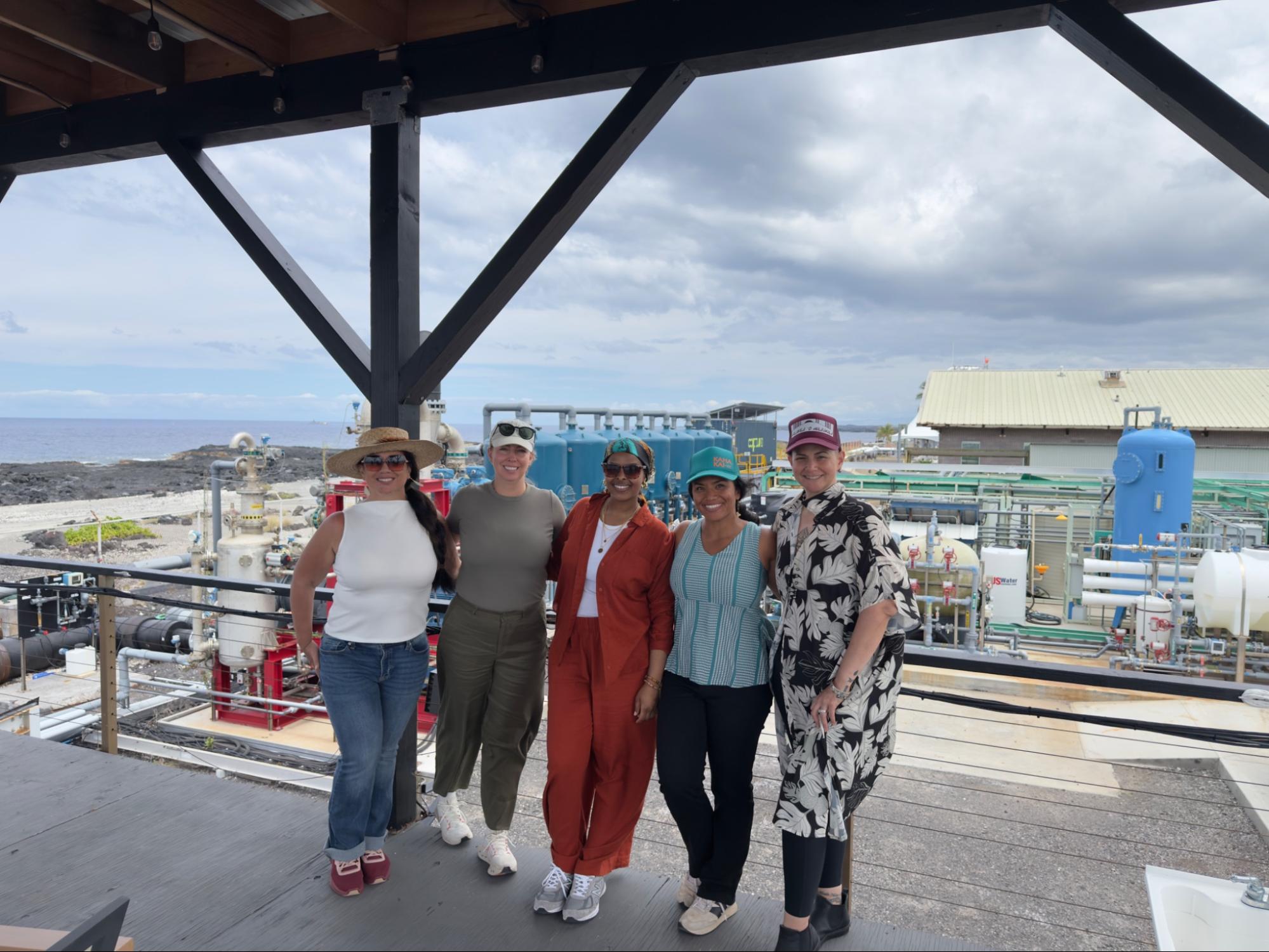 Āina Momona and Carbon180 after touring Captura’s direct ocean capture pilot plant in Kona, Hawaiʻi